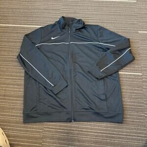 Modern Nike black and white zip-up Dry Fit jacket